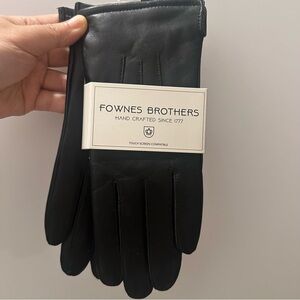 Fownes Brothers Genuine Leather Fleece Lining Tech Touch Screen Gloves